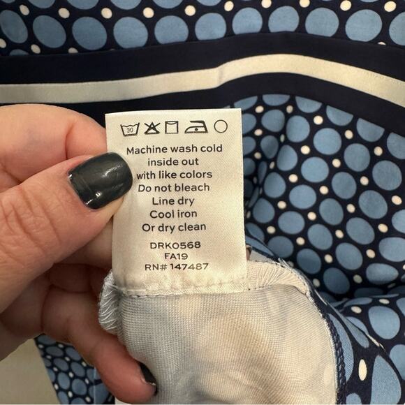 Draper James Persley Ponte Blue Polka Dot 3/4 Sleeve Dress - Picture 6 of 9